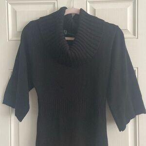 Black cowlneck sweater dress